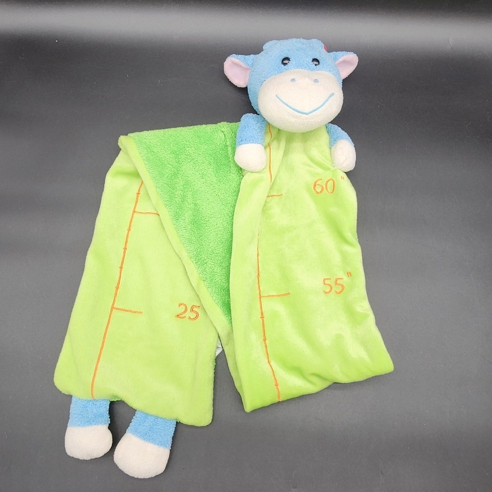 Goffa Green Blue Plush Cow Growth Chart Nursery Wall Hanging Height Tracker